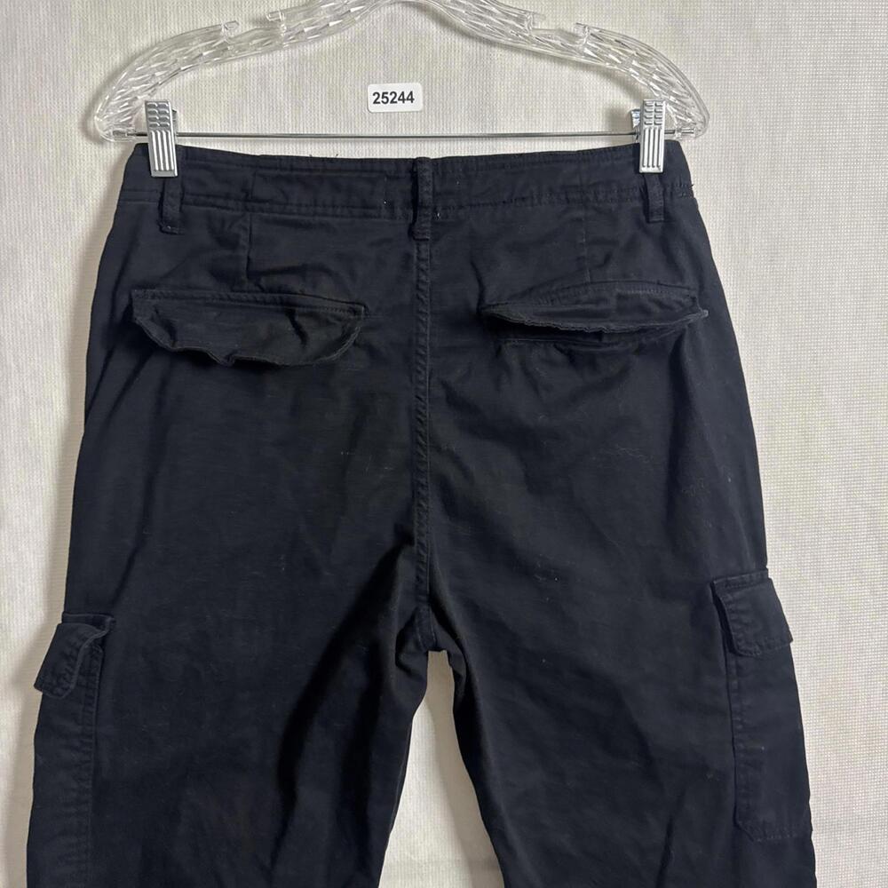 Zara Women's Size 8 Black No Stretch Relaxed Straight Leg Cargo Pants - Picture 4 of 11